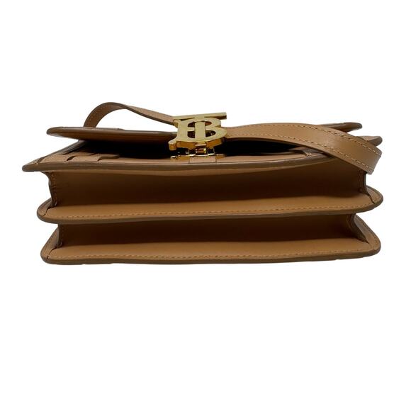 Burberry Small TB Bag Tan Leather Crossbody with Gold TB Logo — with Dust Bag - Picture 14 of 14